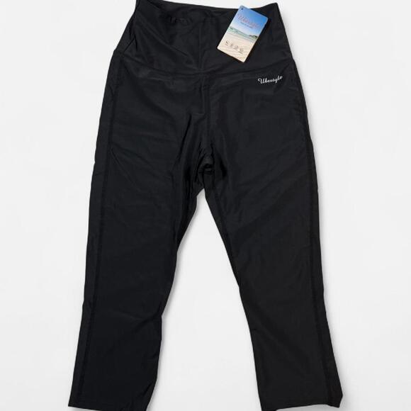 Ubestyle Capri Leggings Women’s M Black High-Waisted UPF 50+ Swim Leggings NWT - Picture 2 of 7